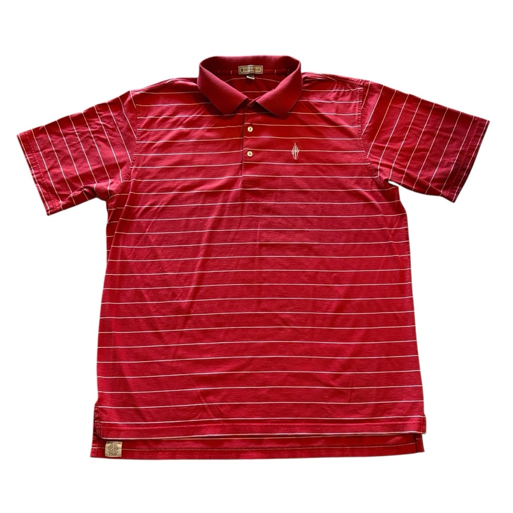 Peter Millar Golf Polo Shirt Top Short Sleeve Stripes Comfort Men’s Size XL